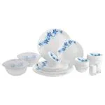 Cello Dazzle Blue Swirl Opalware Dinner Set (31 pcs)