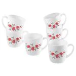 Cello Red Rose Opalware Mug 180 ml (Set of 6)