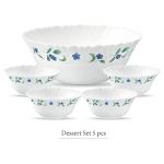 La Opala Classique Juniper Blue Opalware Dessert Bowl Set 850+ 200 ml (5 pcs)