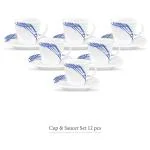 La Opala Diva Quadra Opalware Cup and Saucer Set 190 ml (Set of 6)