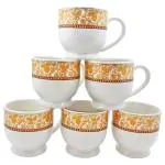 Alive Craft Assorted Bone China Ceramic Mug 180 ml (Set of 6)