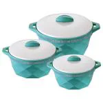Selvel Assorted Colours Plastic Casserole 600+1000+1650 ml (Set of 3)