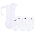 Luminarc Brighton Glass Water Jug 1800 ml and Tumbler 310 ml (7 pcs)