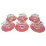 Luminarc Kashima Purple Glass Cup N Saucer 220 ml (Set of 6)