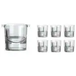 Roxx Liner Glass Ice Bucket 1.5 L with Tumbler 320 ml Set (7 pcs)