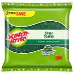 Scotch-Brite Silver Sparks Scrub Pad (9.5 cm x 14 cm) 3 pcs