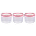 Amson Easy Spin Pink Round Plastic Container 600 ml (Set of 3)