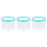 Amson Easy Spin Green Round Plastic Container 600 ml (Set of 3)
