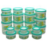 Amson Easy Spin Green Printed Plastic Container Set (18 pcs)