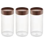 Amson Stock N Store Brown Plastic Container 1 L (Set of 3)