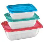 Flair Micro Vent Assorted Rectangular Plastic Container 300+ 700+ 1500 ml (3 pcs)