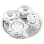 Shubhkart Nitya Steel Mini 4 In 1 Karanda Set