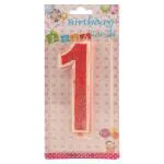 B Vishal Red Number 1 Candle