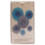 B Vishal Assorted Paper Decoration Fans (Pack of 6)