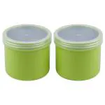 Amson Eco Steel Green Round Plastic Container 600 ml (Set of 2)