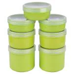 Amson Ecosteel Green Round Plastic Container (Set of 7)