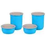 Asian Easy Lock Up Assorted Colour Plastic Container 2.7 L (Set of 4) (Design/colour may vary)