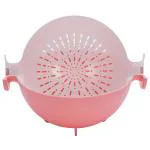 Amson Pink Plastic Rotating Colander 30x25.5x21.5 cm