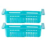 Polyset Assorted Colour Plastic Fridge Basket (Set of 2) - Design/colour may vary
