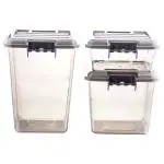 Polyset Click N Lock Assorted Colour Plastic Dry Storage 4+8+12 L (Set of 3) (Design/colour may vary)