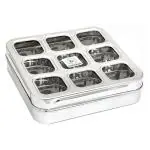 Coconut Dice Stainless Steel Masala Box (MB6) with See-Thru Lid
