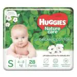 Huggies Nature Care Diapers (S) 28 count (4 - 8 kg)
