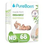 PureBorn Organic Bamboo Nappies (Newborn) 68 count