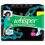 Whisper Bindazzz Nights XL+ Sanitary Pads 40 Pads