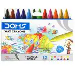 Doms Tri-Jumbo Wax Crayons (12+1 Shades) - Design/colour may vary