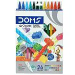 Doms Groove Plastic Crayons (24 Shades) (Design/colour may vary)