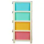 Home One Amber Multicolour Plastic 4 Tier Drawer 31x81x39.5 cm