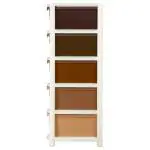 Home One Amber Brown Plastic 5 Tier Drawer 31x99x39.5 cm