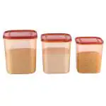 Home One Stella Brown Square Plastic Container 5+9+12 L (Set of 3)