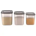 Home One Stella Grey Square Plastic Container 5+ 9+ 12 L (Set of 3)