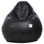 Easylife Black Tear Drop Faux Leather Bean Bag 71x111 cm