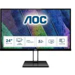 AOC 24V2Q 60.45 cm (23.8 inch) with IPS Panel Technology, 1920 X 1080 Resolution, Refresh Rate 75Hz, Display Port, Black Monitor