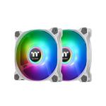 Thermaltake Pure Duo 12 ARGB Sync Radiator Fan (2-Fan Pack) with Addressable LED Ring that Supports 5V RGB Capable Motherboards (White)