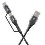 Boat Deuce 300 2-in-1 USB Cable, Mercurial Black