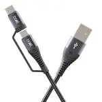 Boat Deuce 330 2-in-1 USB Cable, Mercurial Black