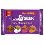 Parle Hide & Seek 4 Fun Flavours Choco Chip Creme Sandwich Biscuits 400 g