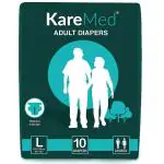 KareMed Unisex Adult Diapers (L, 40 - 55 inches) 10 count