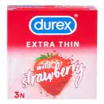 Durex Strawberry Wild Extra Thin Condoms 3 pcs