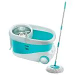 Prestige Clean Home Blue ABS Plastic Magic Mop with 2 Refill Mop Heads and Twin Buckets 7 L