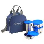 Oliveware Steel Mate Assorted Round Stainless Steel Lunch Box Set (4 pcs)