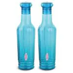 Asian Assorted Colour Plastic  Water Bottle 1 L with Family Star Lid (Set of 2) - Design / Colour may vary