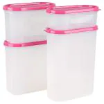 Asian Smart Pink Plastic Container 600+1250+1750+2500 ml (Set of 4)