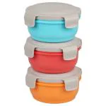 Asian Airseal Assorted Colour Plastic Bowl 350 ml (set of 3)