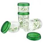 Asian Airseal Green Plastic Container 1200+ 1200+ 600+ 600 ml (Set of 4)
