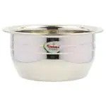Khatana Silver Stainless Steel Plain Deep Urli Handi 12 (22 g)