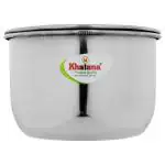 Khatana Silver Stainless Steel Deep Pot With Lid 3 950 ml